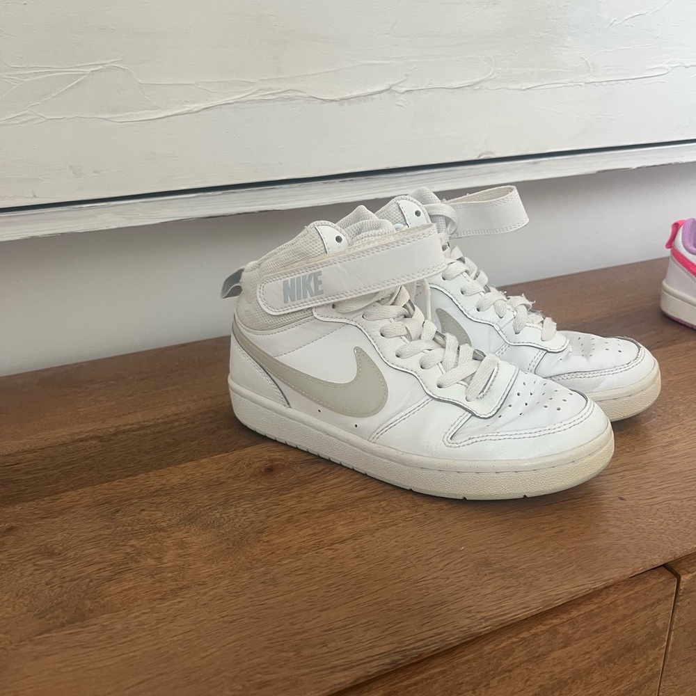 Nike White and Gray High-Top Sneakers